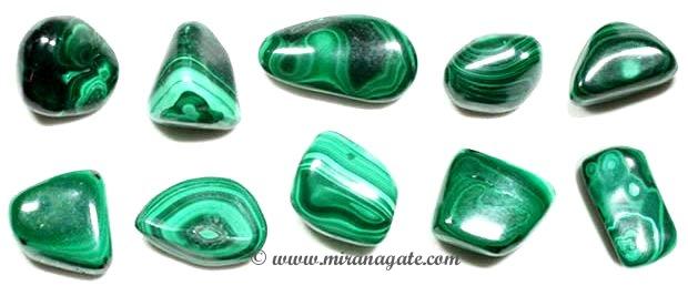 Manufacturers Exporters and Wholesale Suppliers of Malachite Tumbled Stone Khambhat Gujarat